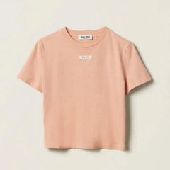 miumiuミュウミュウ 2023 レーヨン ロゴプリントTシャツ - メルカリ
