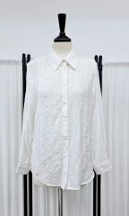 上品】スキャパ 総刺繍 長袖シャツ 40/L 白 コットン 高級感 定価4万超 