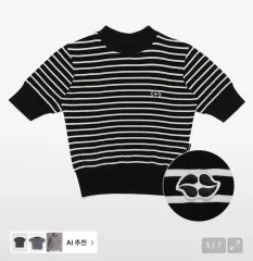 クレー (旧 CHARM'S) ハート リップ ロゴ クロップドTシャツ ブラックのサムネイル