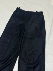 NAMACHEKO ナマチェコ ブラックウールトラウザーズ 裾編み込みデザイン