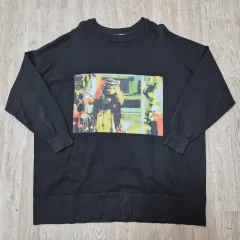 ZARA KNIT ビックプリンティング 7分丈 ラウンドネック ニット
