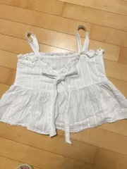白リボンブラウス フリル トップス