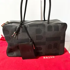 BALLY バリー キャンバス レザー ハンドバッグ ボストンバッグ ブラック ブラウン シルバー金具 腕掛け B5 収納 B5247040S