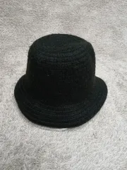 ブラック バケットハット ウール帽子
