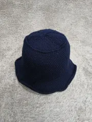 ネイビー ニット バケットハット 帽子