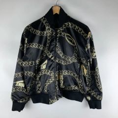 極美品】希少✨NIKEロゴ＆チェーン柄 MA-1 ナイロンフライトジャケット 