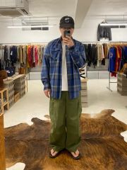 Nigel Cabourn モーターサイクルシャツ-オゾンブリーチチェック 46