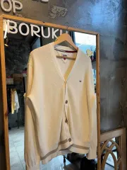 トミーヒルフィガー アイボリー ニット カーディガン