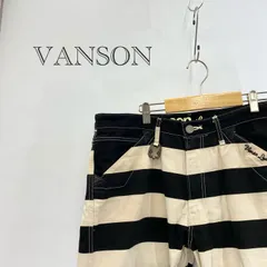 VANSON プリズナー バーダー パンツ ボトムス  38 ホワイト×ブラック  メンズ ファッション _201023のサムネイル