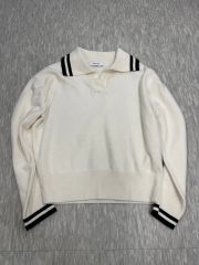 即完 Apartment three 25aw ニットポロ ホワイト 短丈 美品 - メルカリ