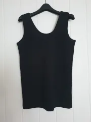 (新春特価)黒 起毛 ノースリーブTシャツ 起毛インナー