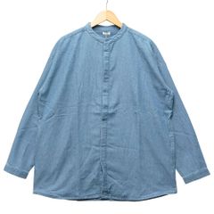 オーバーシルエットサイズ！BONCOURA バンドカラーインディゴドット 