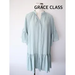 【新品】GRACE CLASS　グレースクラス　シアーティアードチュニック　定価33000円    ミントグリーン　2-36   長袖　透け感あり　カジュアル　春夏　送料込み   6466628のサムネイル