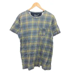 カットソー Tシャツ チェック 青 ブルー 2 約M ■YHS15のサムネイル