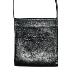 【中古】 CHROME HEARTS クロムハーツ スクエアポケット 3セメタリークロス レザーパッチ ショルダーバッグ ミニバッグ ヘビーレザー メンズ 25002889 AOのサムネイル