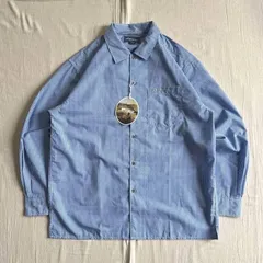 00s　archive　新品未使用タグ付　OLD PIKO　ピコ　ワンポイントロゴ刺繍　ギンガムチェック柄　長袖コットンシャツ　グッドレギュラー　ライトブルー×ホワイト　ボックスシルエットXL　Y2K　サーフ　ストリート　gingham plaid shirt