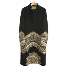 エトロ ETRO チェスターコート ジャケット ロング ウール ペイズリー柄 黒 ブラック 42 約Lのサムネイル