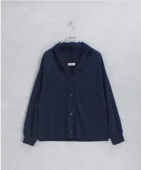 Samansa mos2 ネイビー ショールカラー カーディガン