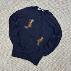 S エイトセカンズ 刺繍 ラウンド カーディガン 0429D