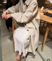 FRESH LABEL ウッディ トレンチ コート Long アイボリー 新品