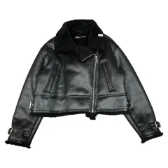 (即納) ZARA ザラ レディース ムートン ジャケット ブラック