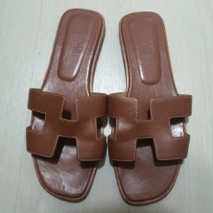 HERMES エルメス オラン レザーサンダル 38 オレンジ - メルカリ