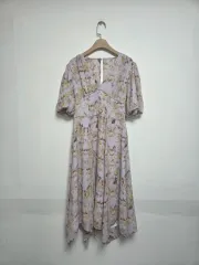 ALLSAINTS オールセインツ バックスリット フローラル ロング ONE PIECE インディアンピンク (XS)のサムネイル
