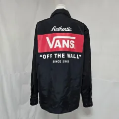 VANS ヴァンズ ブラック ボタン ナイロン COACH コーチ ジャケット バックロゴ メンズ100 0909