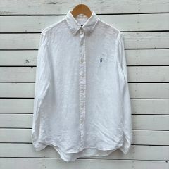90's Ralph ラルフローレン リネンBD長袖シャツ 麻 ポニー M - メルカリ