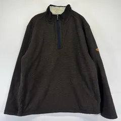 古着 オービス ORVIS ニット ハーフジップ プルオーバー トレーナー 袖タグロゴ ボアライス L  ブラウン系 メンズのサムネイル