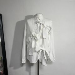 Yohji Yamamoto 24ss 刺繍メッセージロングブラウス 白 - メルカリ