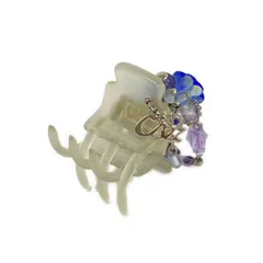 ComplexBIZ(コンプレックスビズ) アクセサリー美品  - クリア×ブルー×パープル ヘアクリップ/フラワー(花)/バタフライ(蝶)/ビーズのサムネイル