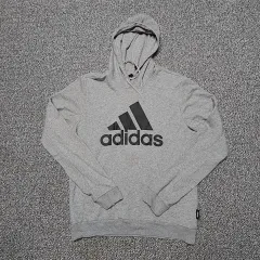 2XL アディダス ビックロゴ フードTシャツ グレー (2789)