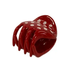 ComplexBIZ(コンプレックスビズ) アクセサリー美品  - レッド×白×クリア ヘアクリップ/ドット柄のサムネイル