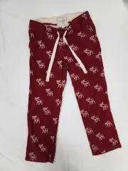 (36) Abercrombie アバクロンビー レッド ムース パータン コットン パンツのサムネイル
