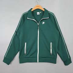ヴィンテージ】FILA トラックジャケット ジャージ グリーン×白 レトロ 