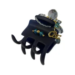 ComplexBIZ(コンプレックスビズ) アクセサリー美品  - ダークネイビー×ブルー×マルチ ヘアクリップ/フラワー(花)/ビーズのサムネイル