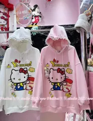 ハローキティ レース フード Tシャツ 2 (FREE)(2 COLOR)