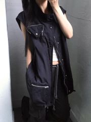 00s archive KMRii マルチポケット レザー切り替え ベスト - メルカリ