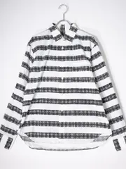 COMME des GARCONS HOMME PLUSコムデギャルソンオムプリュス 製品洗い加工 掠れボーダーストライプ長袖シャツ【XS】【MSHA72444】のサムネイル