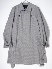 BURBERRY LONDON/バーバリー ロンドン ハウンドトゥース千鳥格子柄 シルクコットン シングルトレンチコート【L】【MCTA73083】のサムネイル