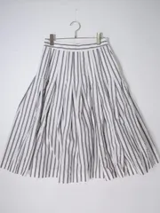 MARGARET HOWELLマーガレットハウエル BOLD STRIPE COTTON LINEN SKIRT ボールドストライプ コットンリネンプリーツスカート【2】【LSKA77675】