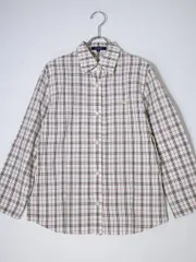 BURBERRY LONDON/バーバリー ロンドン ホースマーク刺繍コットンチェックシャツ ブラウス【40】【LSHA75036】