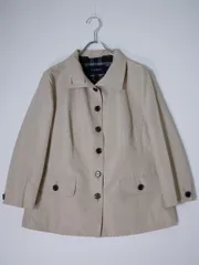 BURBERRY LONDONバーバリー ロンドン 大きいサイズ 日本製 ポリエステルリネン スタンドカラースプリングジャケット【44】【LJKA79690】のサムネイル