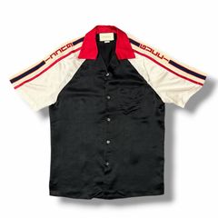 美品✨GUCCI グッチ 半袖 ポロシャツ シェリーライン 総柄 コットン L 国内正規 GUCCI シェリーラインボウリングシャツ 半袖シャツ 開襟
