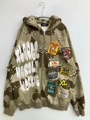 XLARGE エクストララージ パーカー XL その他 コットン スウェット カモフラージュ柄 前面プリント ブランドロゴ 刺繍 ジップアップ 長袖