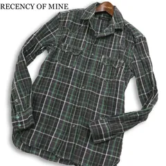 RECENCY OF MINE アバハウス 春夏★ 麻 リネン100％ 長袖 チェック スリム ウエスタン シャツ 日本製 Sz.46 メンズのサムネイル