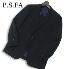 P.S.FA パーフェクトスーツファクトリー 春夏★ 背抜き ストライプ テーラード ジャケット Sz.AB5 メンズ ネイビー