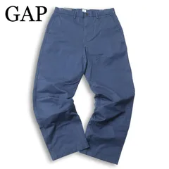 【新品 未使用】 GAP ギャップ 通年★ ストレッチ ワイド チノ パンツ Sz.32 メンズ 紺 ネイビー