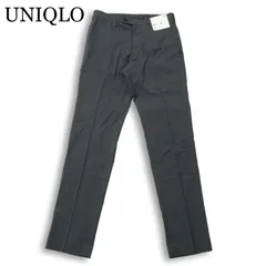 【新品 未使用】 UNIQLO ユニクロ 春夏★ 【感動パンツ】 ウールライク ストレッチ スラックス パンツ Sz.79 メンズ グレー